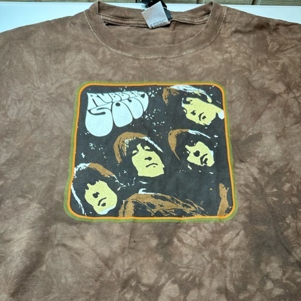 The Beatles Band Liquid Blue Tag Rubber Soul Band Tour Tee Shirt - Mens Size XL